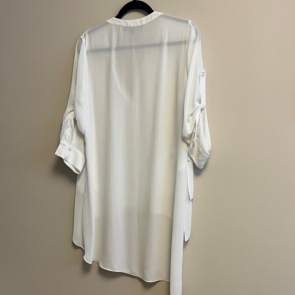 BCBGMaxAzria White Asymmetrical Tunic Top - Picture 2 of 2